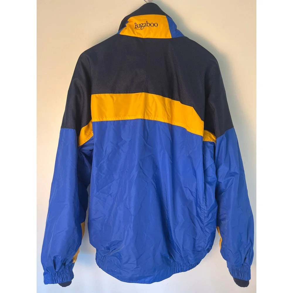 Columbia Bugaboo Jacket Men LG Tall Blue Yellow Colorblock Fleece Lined Hiking